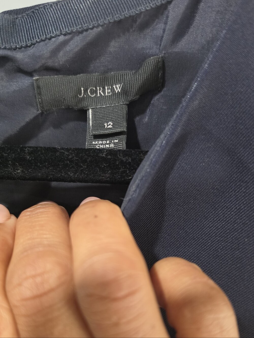 J.Crew 100% Wool Navy Career Sheath Dress Pleated Front Office Work Size 12 - Picture 7 of 9
